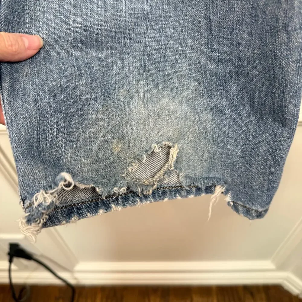Vintage Phat Farm Distressed Jeans 34x34 Light Wash Straight Leg Y2K Streetwear